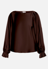 Satin-Bluse mit Fledermausärmeln / Vorderseite