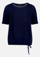 T-Shirt  unifarben mit Tunnelzug  / Vorderseite