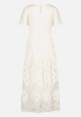 Spitzenkleid Maxi mit kurzen Ärmeln / Rückseite