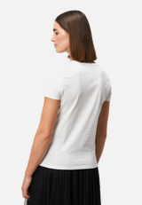 Shirt mit Aufdruck und Schleife / Modellfoto Rückseite