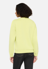 Sweatshirt mit Rippbündchen / Modellfoto Rückseite