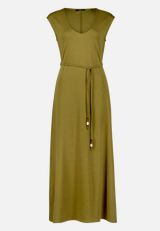 Jerseykleid  Maxi mit Bindegürtel / Vorderseite