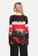 Casual-Shirt mit Gummizug / Modellfoto Rückseite