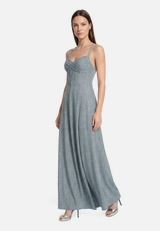 Abendkleid im Glitzer-Look / Modellfoto Vorderseite (Outfit)