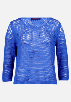 Lochstrick-Pullover mit 3/4 Arm