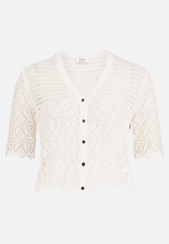 Sommer-Strickjacke mit V-Ausschnitt / Vorderseite