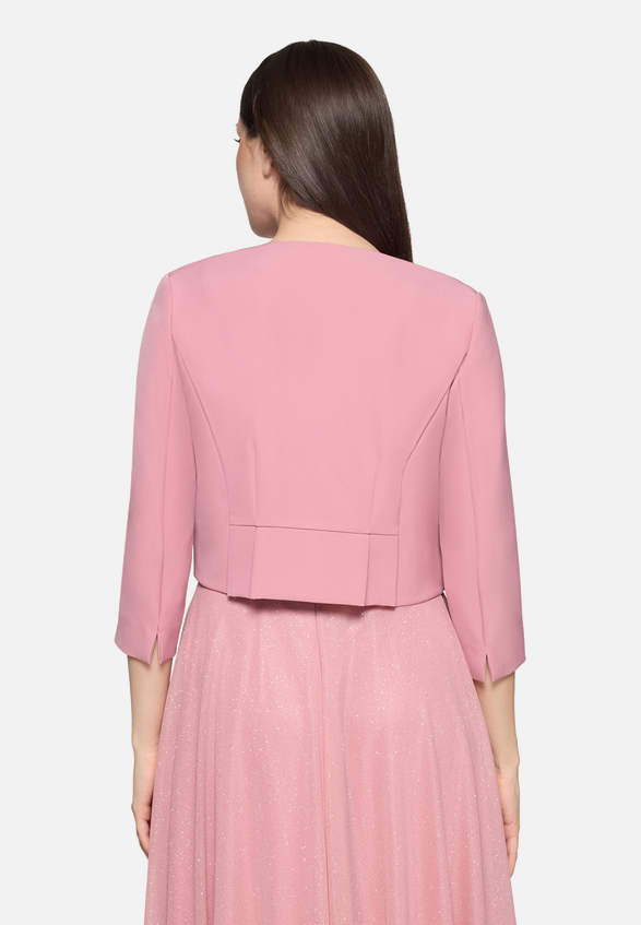 Bolero-Jacke mit Kellerfalten / Modellfoto Rückseite