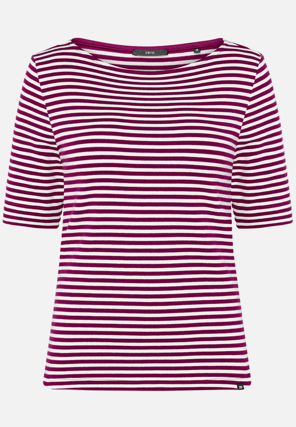 Ringelshirt  mit U-Boot Ausschnitt  / Vorderseite