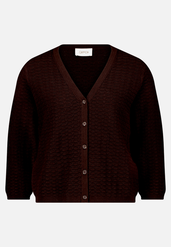 Strick-Cardigan mit V-Ausschnitt / Vorderseite
