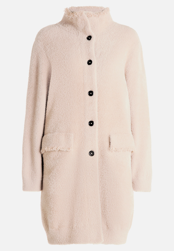 Winter-Strickjacke mit aufgesetzter Brusttasche / Vorderseite