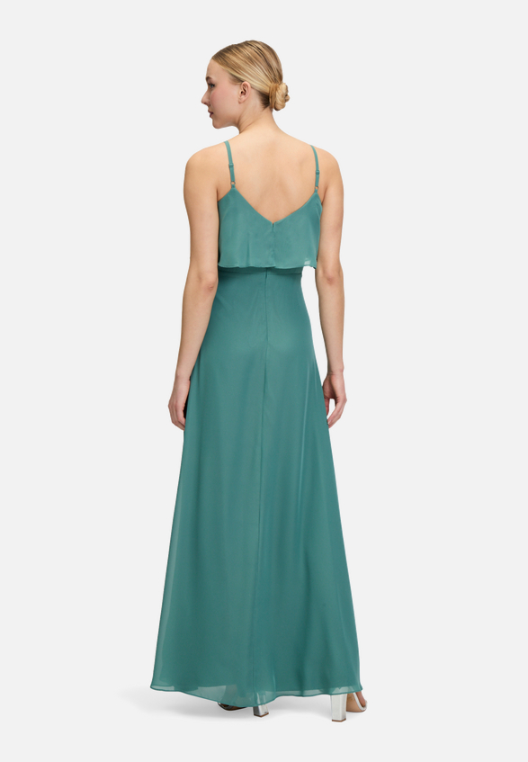 Abendkleid mit Volant / Modellfoto Rückseite