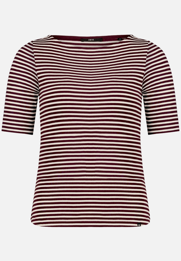 Ringelshirt  mit U-Boot Ausschnitt  / Vorderseite