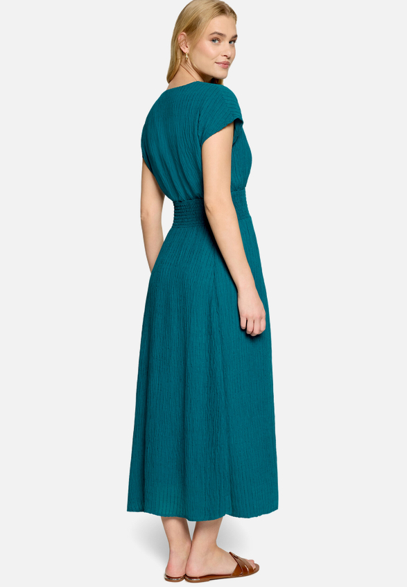 Maxikleid mit geraffter Taille  / Modellfoto Rückseite