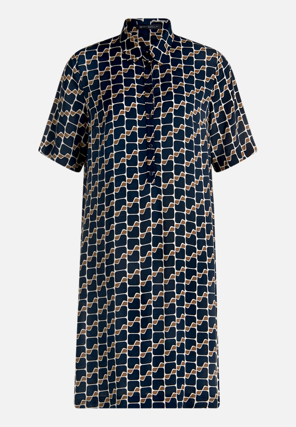Hemdblusenkleid  mit grafischem Muster  / Vorderseite