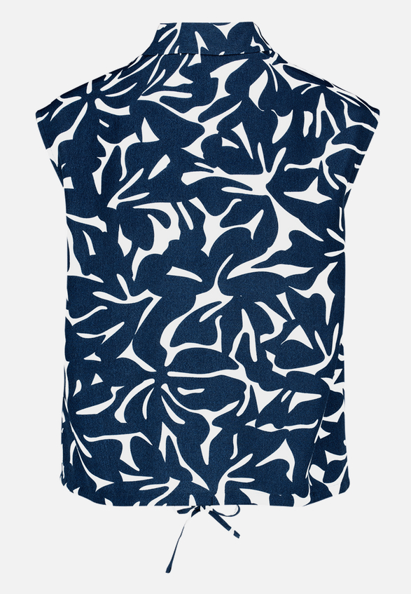 Hemdbluse  kurzarm mit Blumen / Rückseite