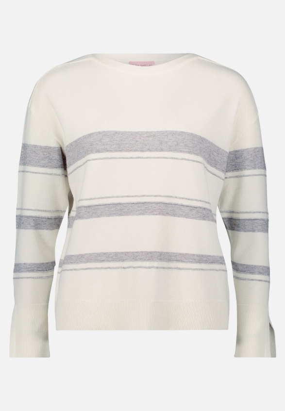 Feinstrickpullover mit Lurexfaden / Vorderseite
