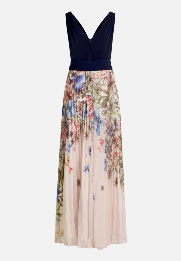 Abendkleid mit Plissee / Rückseite