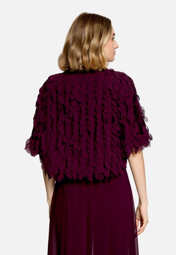 Blusenjacke gerader Schnitt / Modellfoto Rückseite