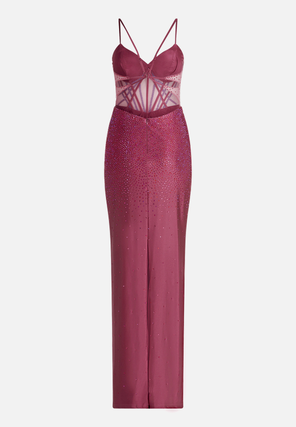 Abendkleid im Glitzer-Look / Rückseite