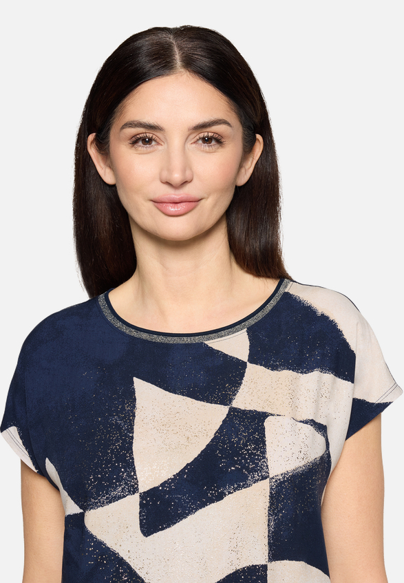 Patchwork-Shirt mit Print / Detailbild