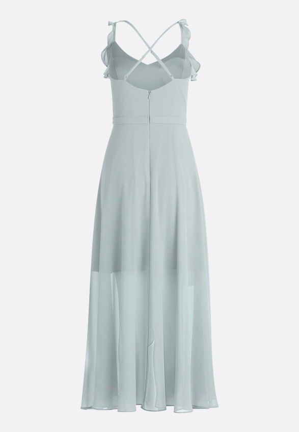 Abendkleid mit Volant / Rückseite