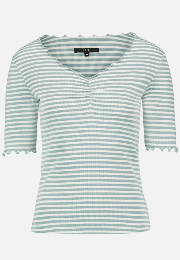 Shirt gestreift mit Raffung / Vorderseite