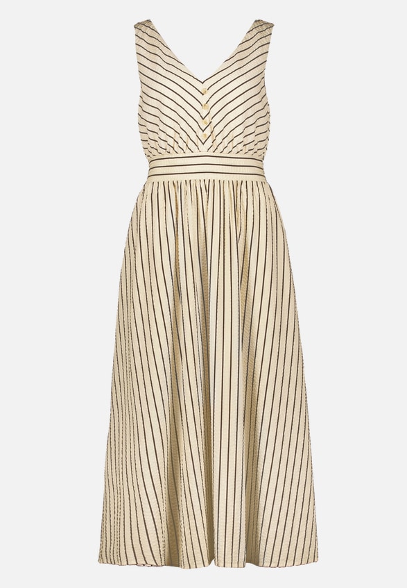 Midikleid  tailliert mit Streifen  / Vorderseite