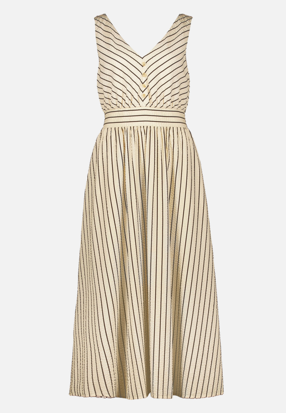 Midikleid  tailliert mit Streifen  / Vorderseite