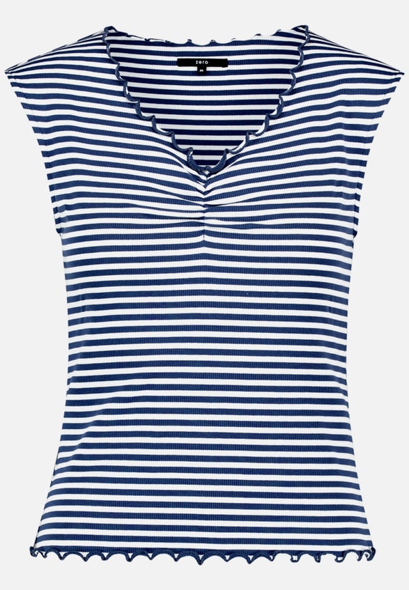 Top  gestreift mit Raffung  / Vorderseite