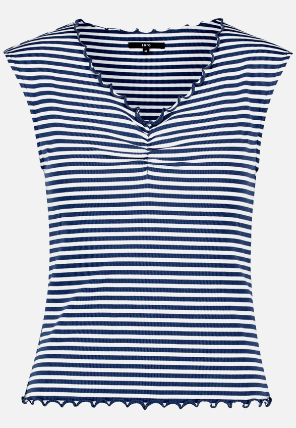 Top  gestreift mit Raffung  / Vorderseite