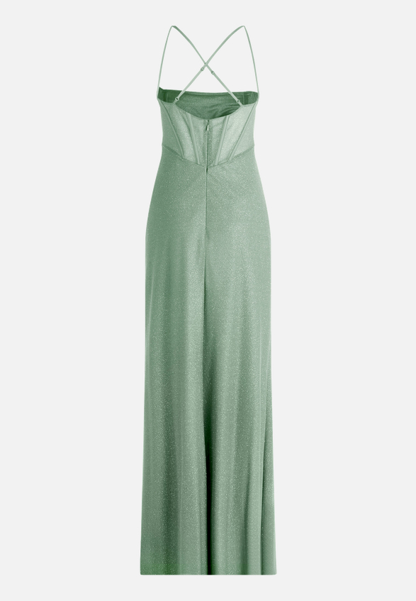 Abendkleid im Glitzer-Look / Rückseite