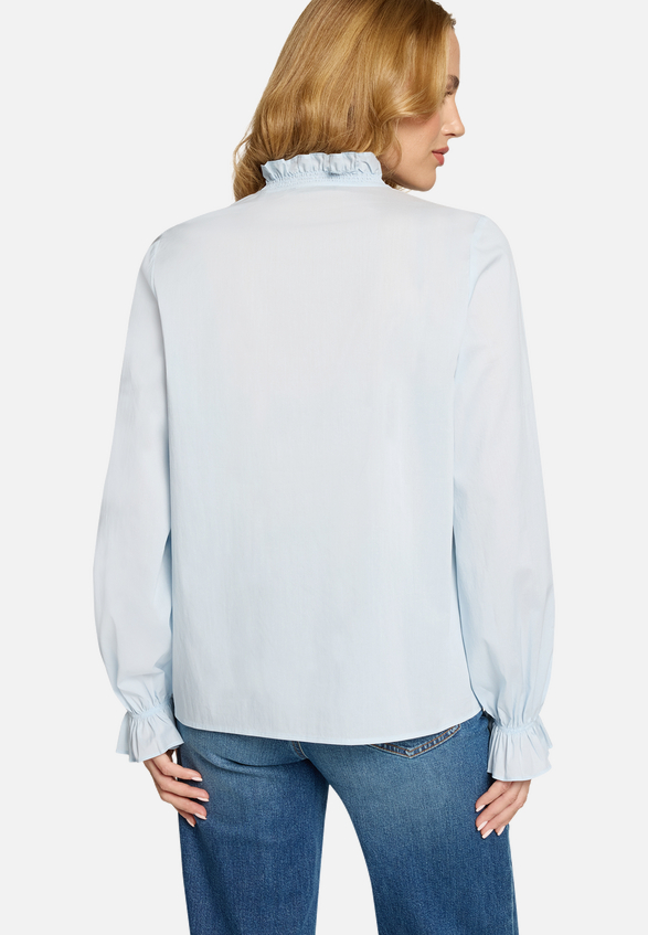 Bluse mit Rüschen / Modellfoto Rückseite