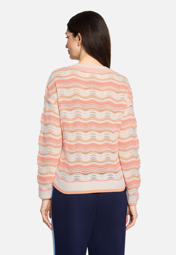Strickpullover mit Rundhalsausschnitt / Modellfoto Rückseite