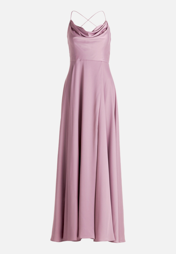Abendkleid mit Wasserfallausschnitt / Vorderseite
