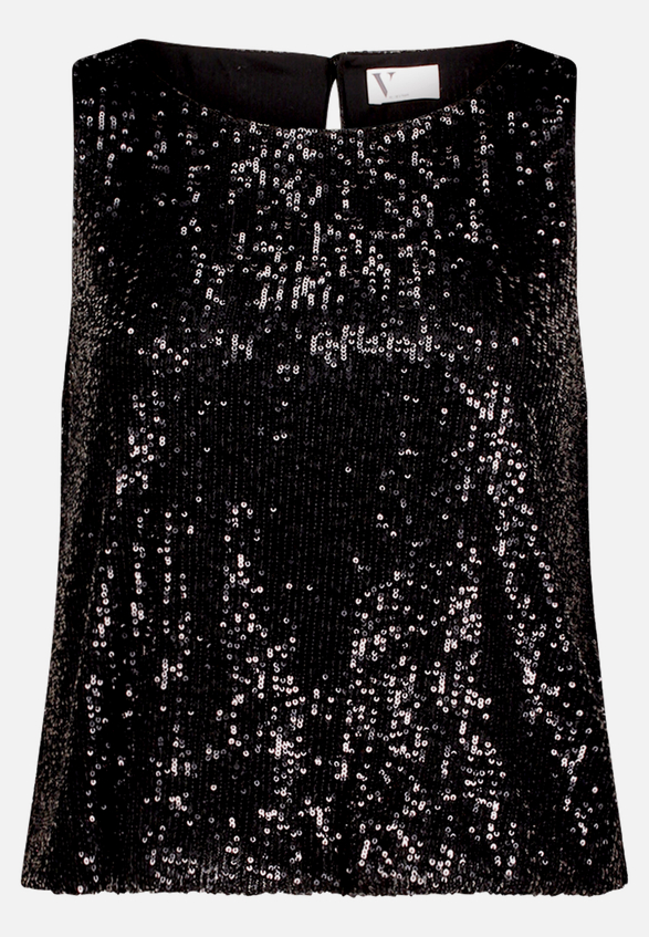 Pailletten-Top im Glitzer-Look / Vorderseite