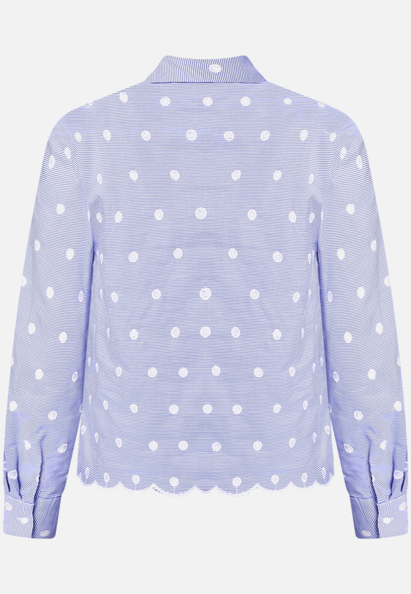 Bluse mit Streifen und Stickerei / Rückseite