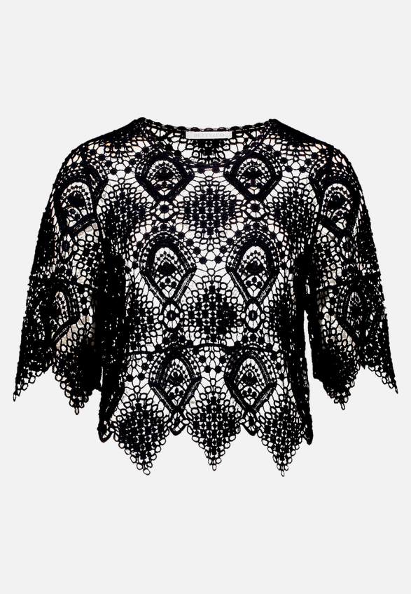 Lochstrick-Pullover mit Lochmuster / Vorderseite