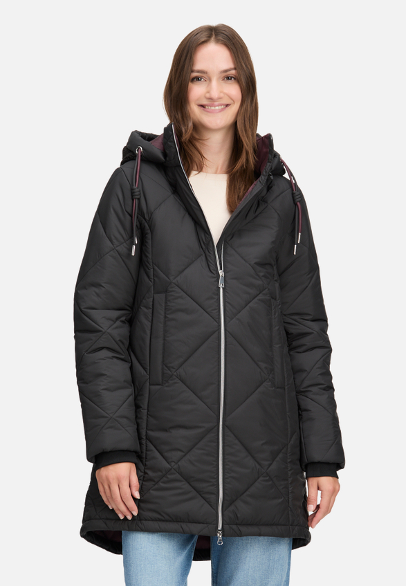 Steppjacke mit Plüsch / Modellfoto Vorderseite