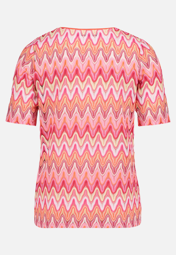 Spitzenshirt mit Rippbündchen / Rückseite