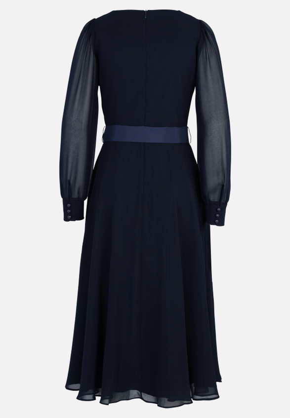 Cocktailkleid mit Gürtel / Rückseite