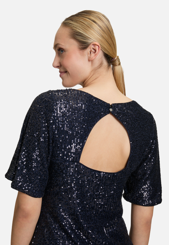 Pailletten-Bluse mit Flügelärmeln / Detailbild