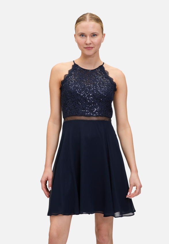 Cocktailkleid mit Spitze / Modellfoto Vorderseite
