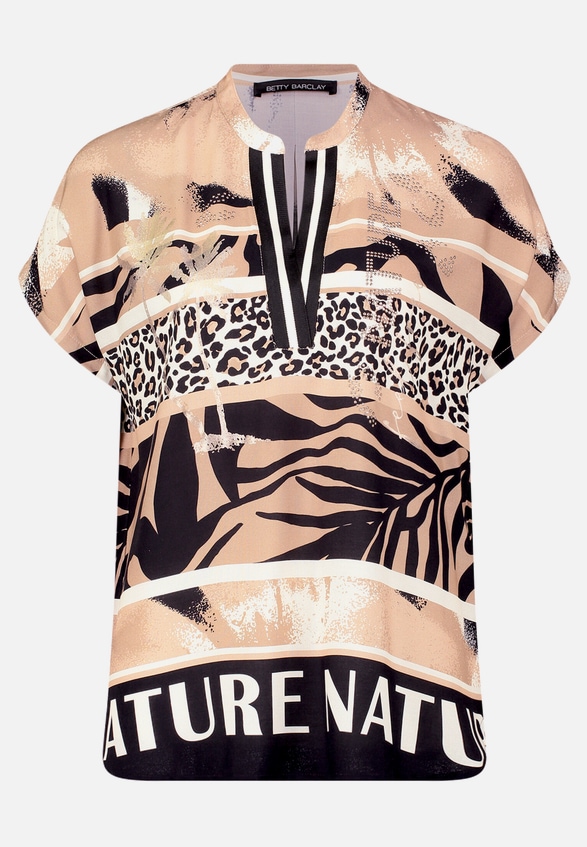 Longbluse mit Stehkragen / Vorderseite
