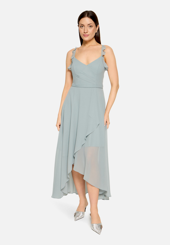 Abendkleid mit Volant / Modellfoto Vorderseite
