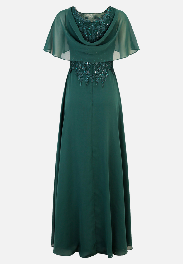 Abendkleid mit Stickerei / Rückseite