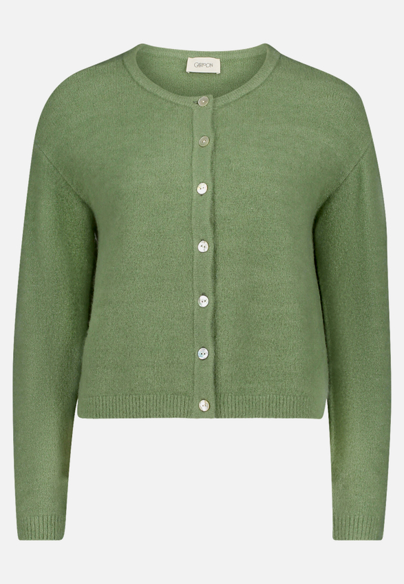Strick-Cardigan mit Rundhalsausschnitt / Vorderseite