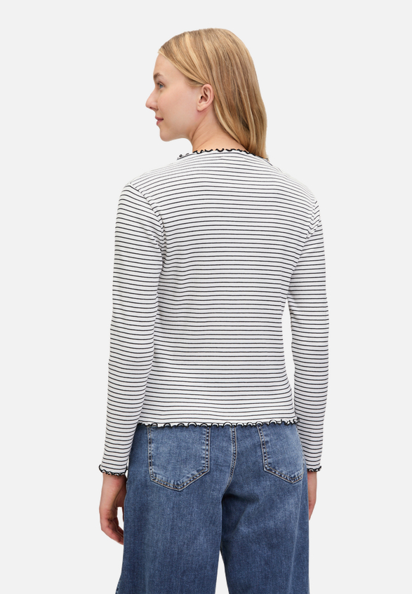 Langarm-Shirt mit Kragen / Modellfoto Rückseite