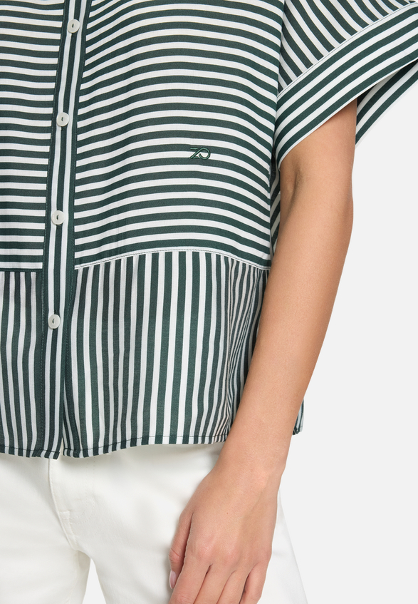 Hemdbluse gestreift 3/4 Arm / Detailbild