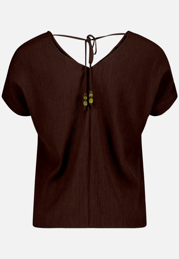 T-Shirt  mit V-Ausschnitt und Bindedetail  / Rückseite