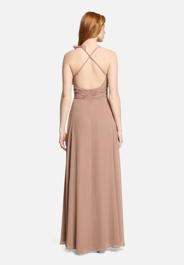 Chiffonkleid mit Volant / Modellfoto Rückseite